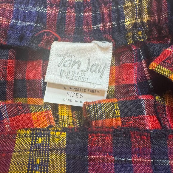 American Vintage Tan Jay Plaid Gaucho Pants, Size 6 - Picture 6 of 7